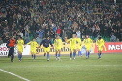 Национальная сборная Казахстана после победы над сборной Сербии, 24.03.2007